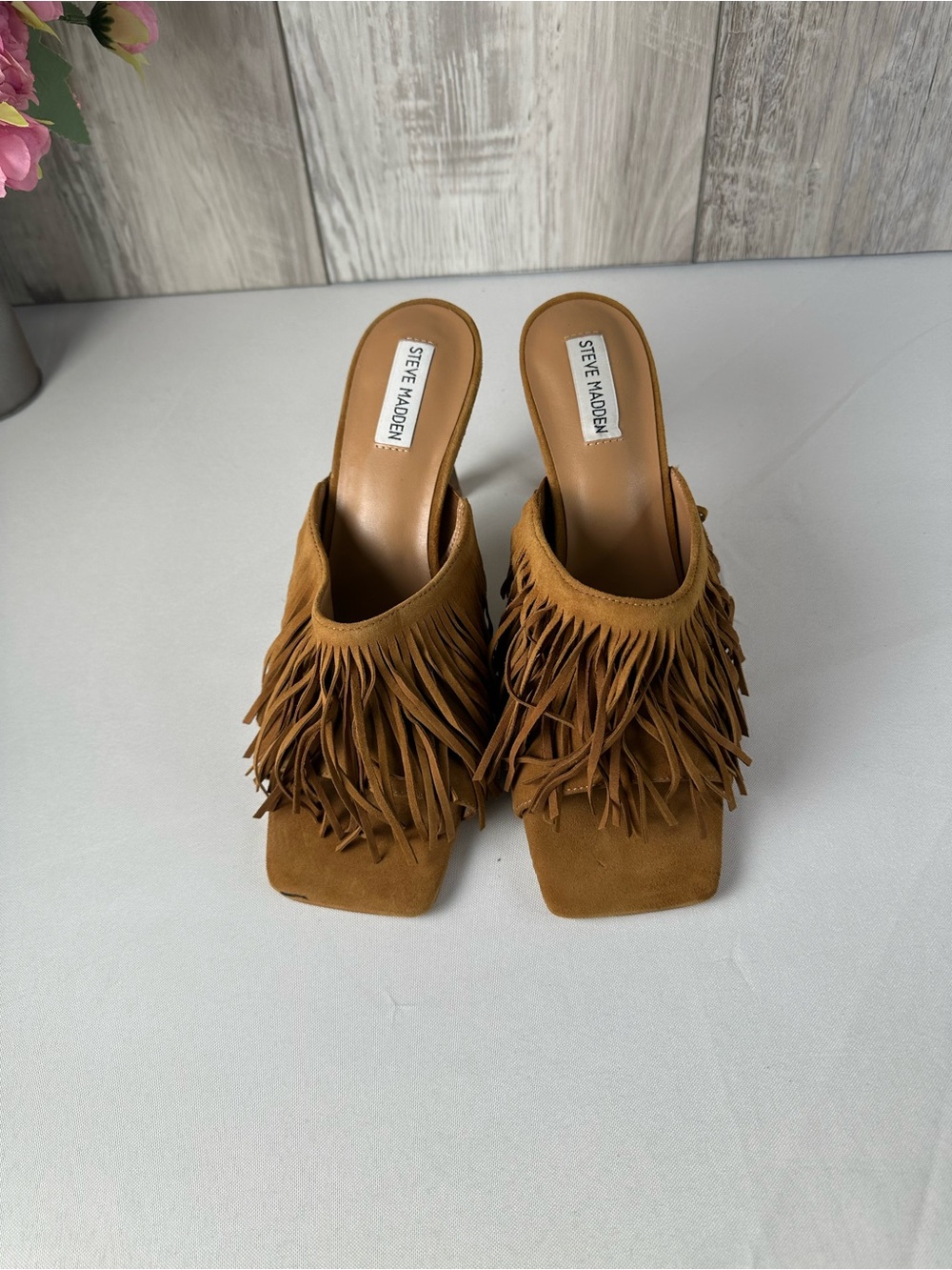Steve Madden Cognac Fringe Mule Clogs -10